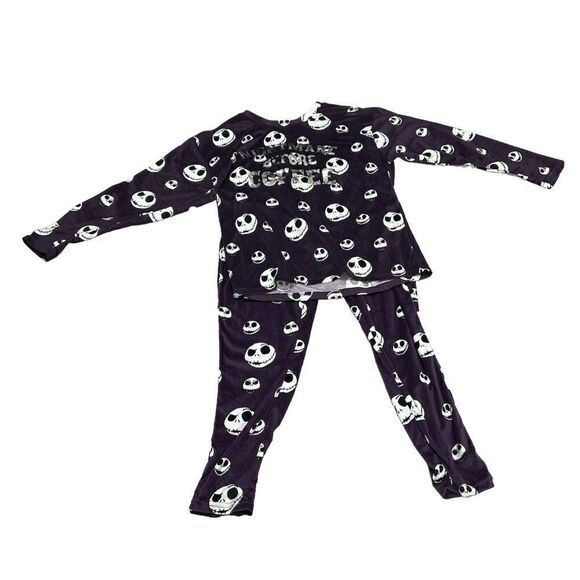 Disney Size XS (0-2) Women Dark Purple Nightmare Before Christmas Pajama Set - Picture 1 of 5